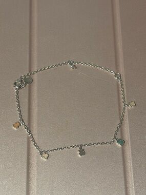 TOBILLERA DE PLATA CON GEMAS Y PERLA MINI COLOR TOUS